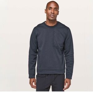 Lululemon City Sweat Crew Thermo Tech Fleece Gray Pullover Sweatshirt Men's L